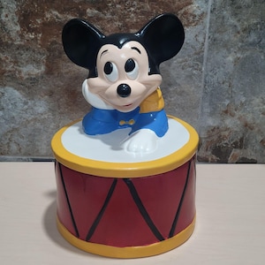 Mickey Mouse Cookie Jar Drum Walt Disney Productions S 869