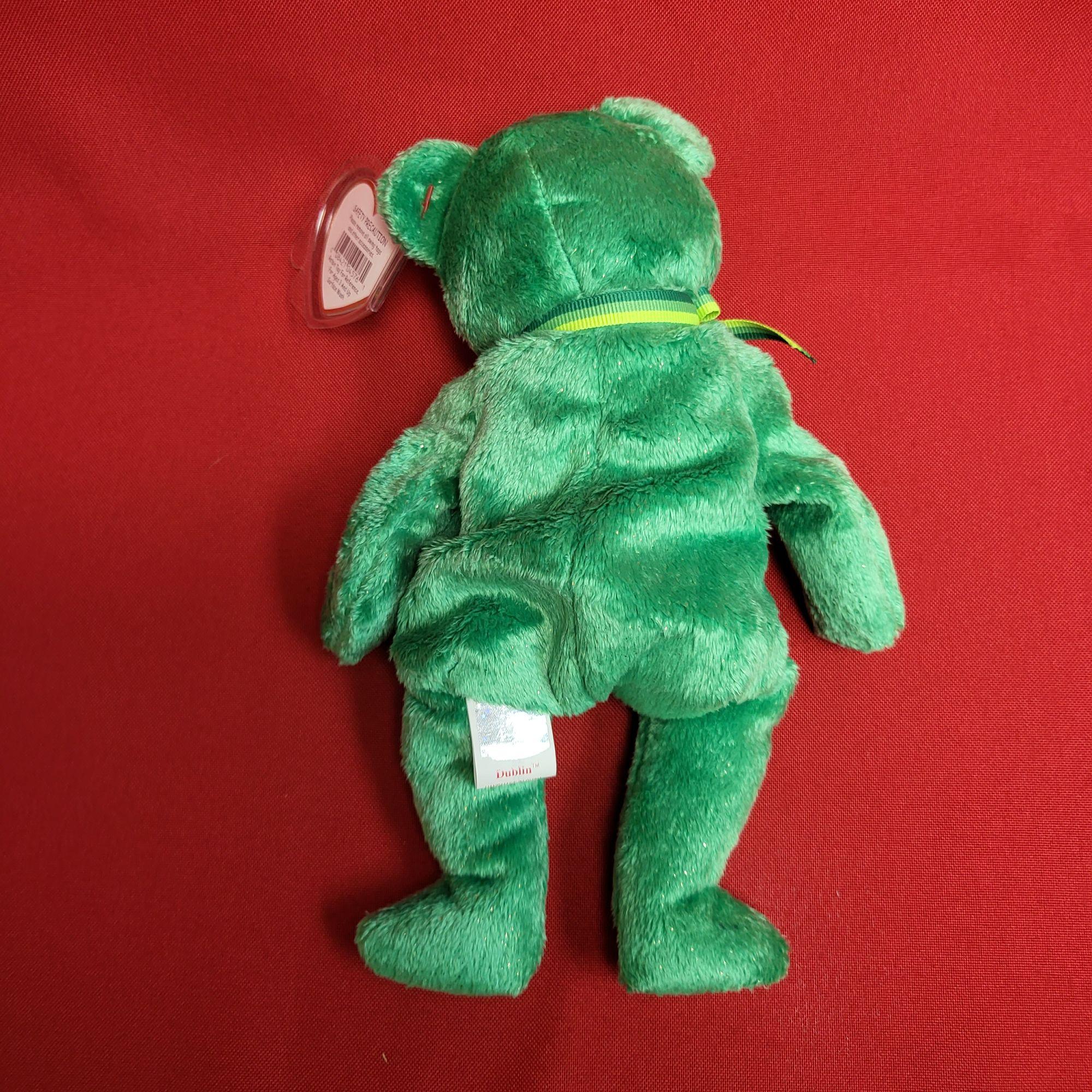 ダブリン・ザ・ベア グリーン刺繍クローバー Ty ビーニーベイビーズ