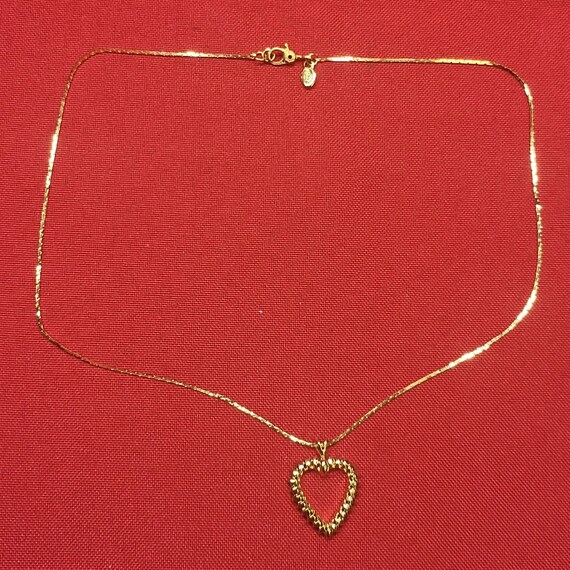 VTG Monet Love Heart Pendant Necklace Clear Cryst… - image 4