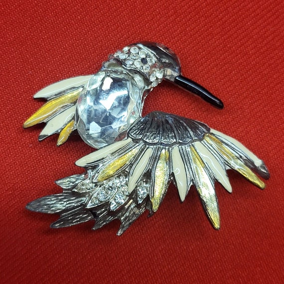 Beautiful Multi-color Hummingbird Rhinestone Crystal Bird Brooch Pin