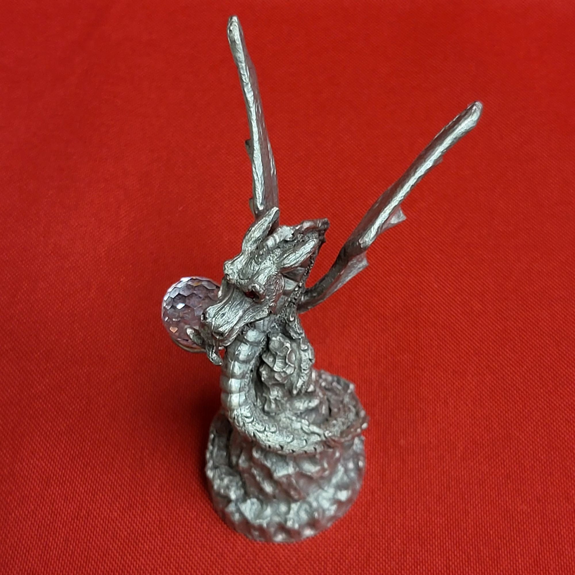 VTG Spoontiques CM605 Pewter Miniature Red Eyed Dragon With