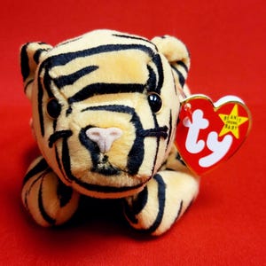 TY Beanie Babies Stripes The Tiger 1995 Stuffed Animal