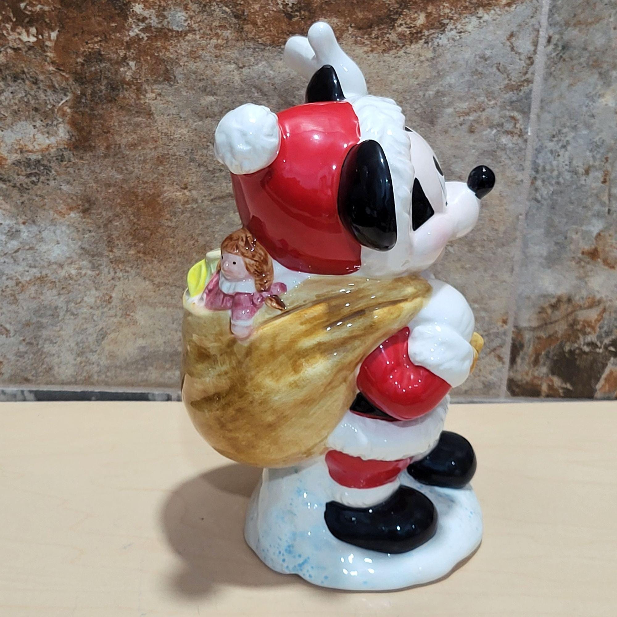Walt Disney Mickey Mouse Ceramic Santa Schmid Music Box Plays