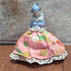 Vintage Porcelain Half Doll Pin Cushion