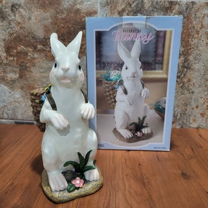 Decorative Bunny Rabbit White Figurine Easter Indoor Decor