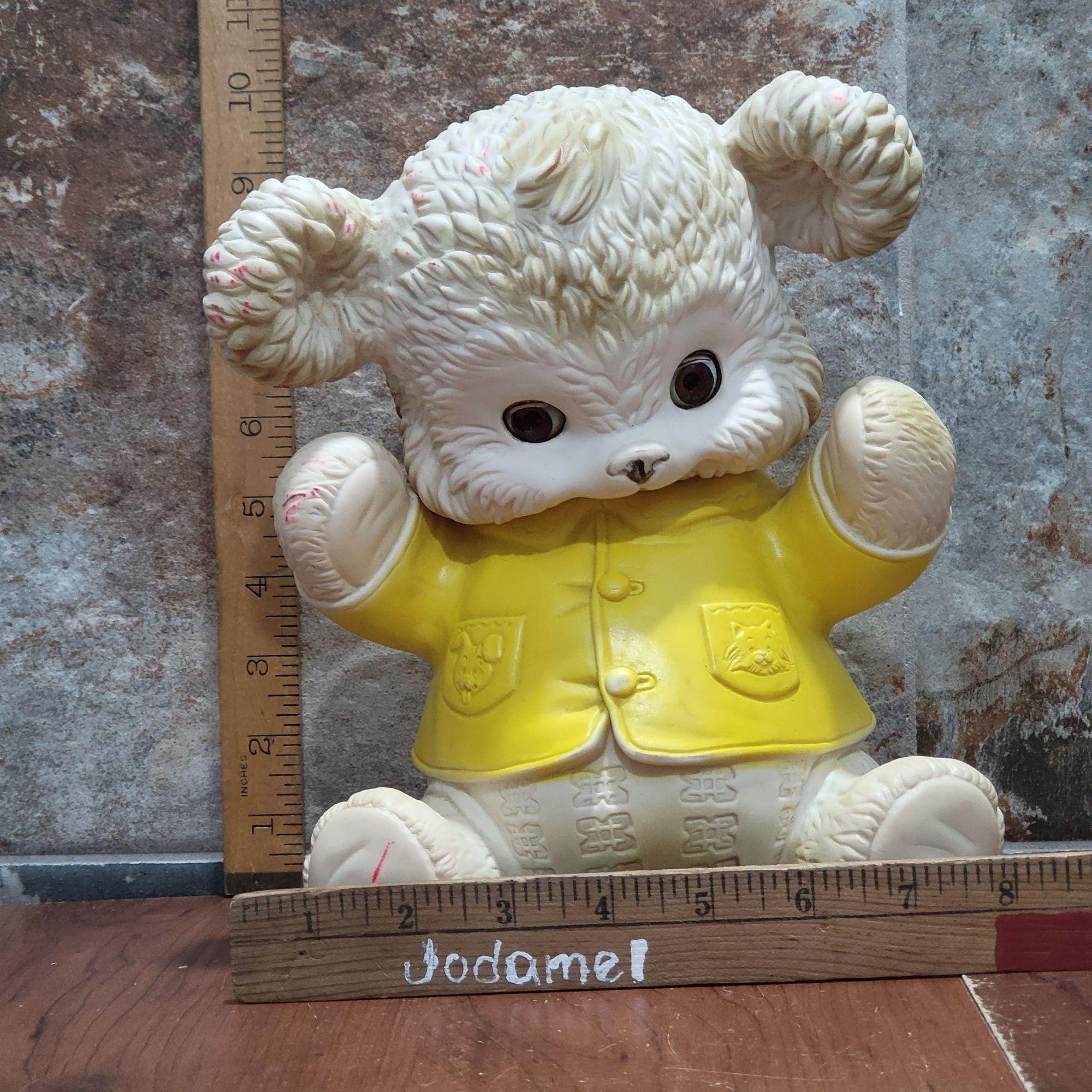 Vintage Edward Mobley Arrow Rubber Squeaker Bear Sleeping Eyes