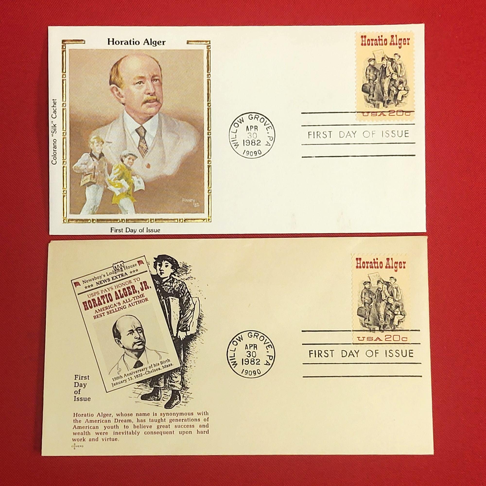 First Day of Issue Horatio Alger Stamp Silk Cache Envelope - Etsy display picture 1