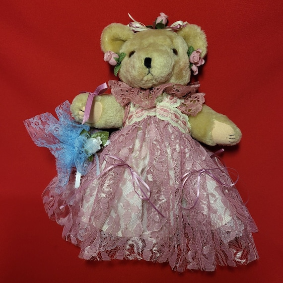 open lace back dress Girls' Teddy Bear Sleeveless Twirl Dress – Little Stocking Company