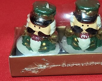 VTG Green Nutcracker Votive Candles Set of 6 Sealed