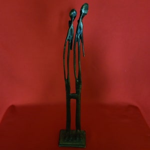 Modernist Etruscan Style Bronze African Statues