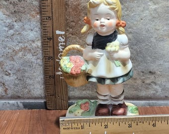 LLADRO リヤドロ 陶器の少女像 バスケット付き【箱有り】 楽天