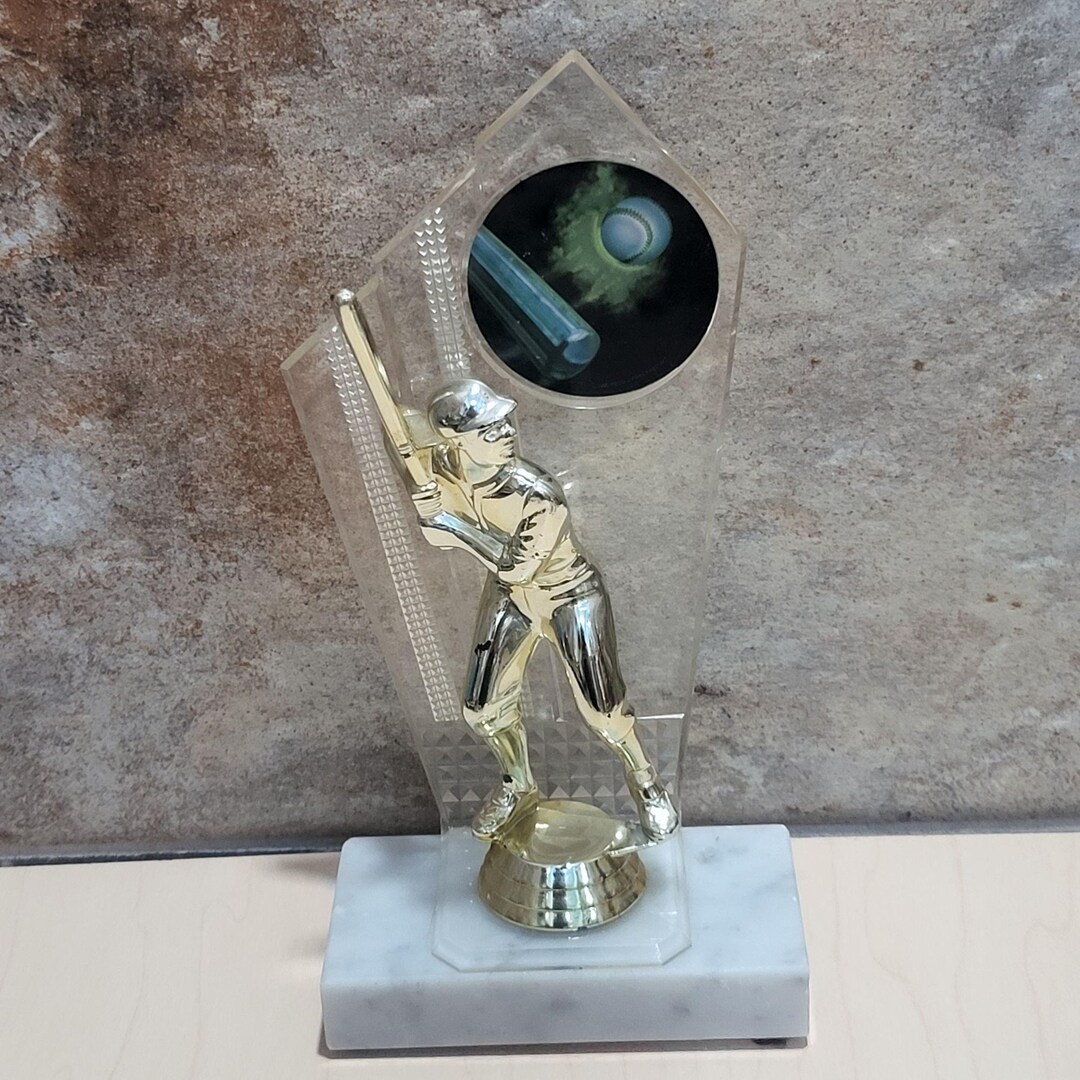 Jewel Series Baseball - Male Trophy On A Marble Base