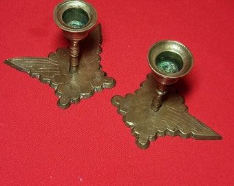 Vintage Messing Schmetterling Kerzenhalter 2er Set