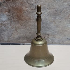 Vintage Solid Brass Hand Bell Dinner School Church Bell