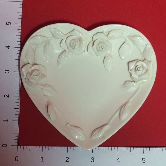 VTG Godinger Porcelain White Rose Dish & Trinket … - image 8