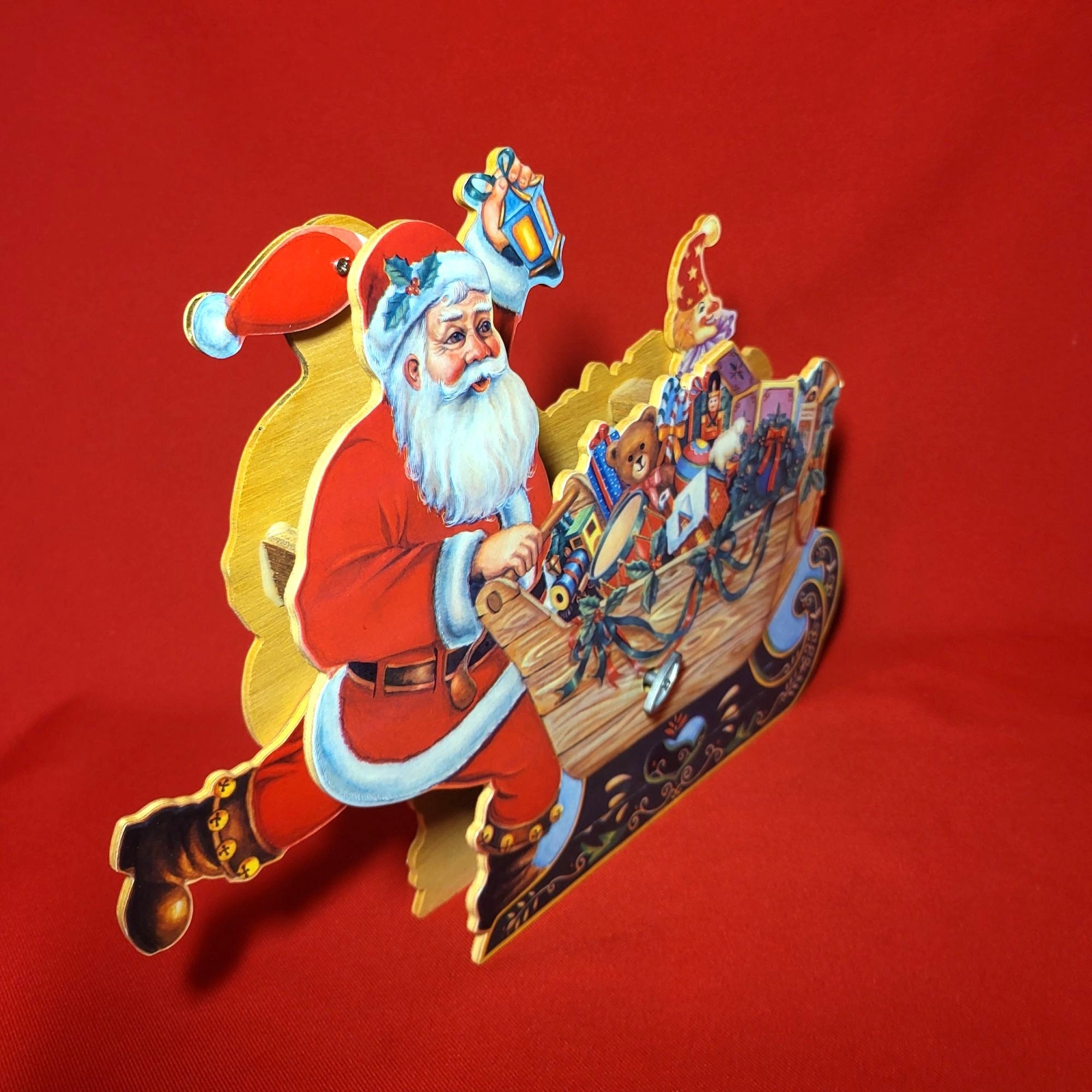 Vintage Animated Santa Claus and His Sleigh Music Box Etsy
