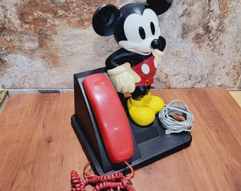 ヴィンテージ ディズニー ミッキーマウス 電話 固定電話 プッシュ