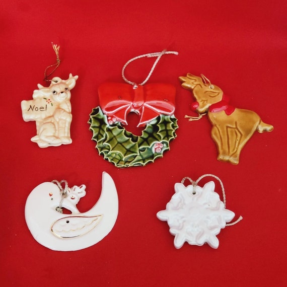 クリスマスオーナメント 5個セット ヴィンテージ セラミック クリスマス オーナメント 5 個セット - Etsy 日本