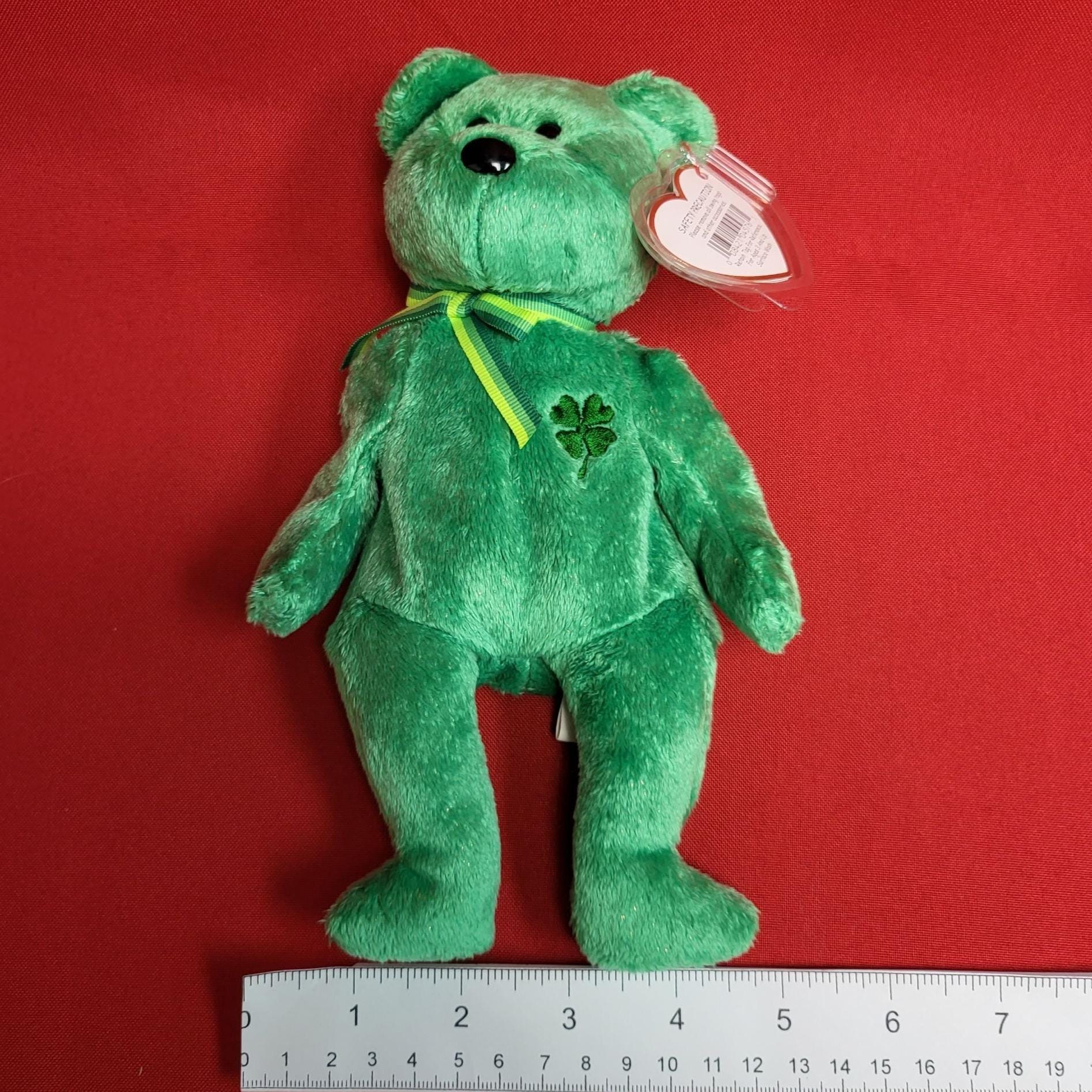 ダブリン・ザ・ベア グリーン刺繍クローバー Ty ビーニーベイビーズ