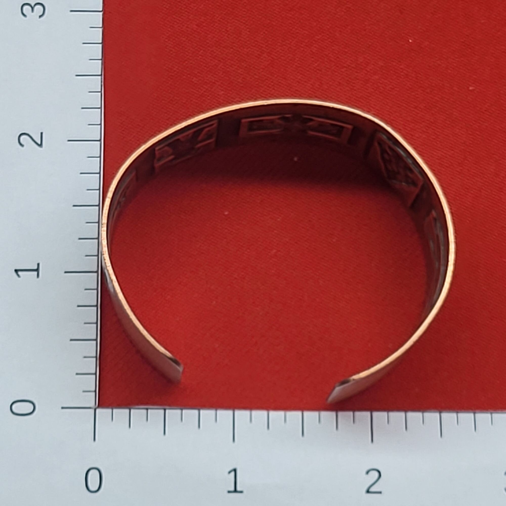 VTG Embossed Copper Bangle Bracelet Navajo Thunderbird Arrowhead