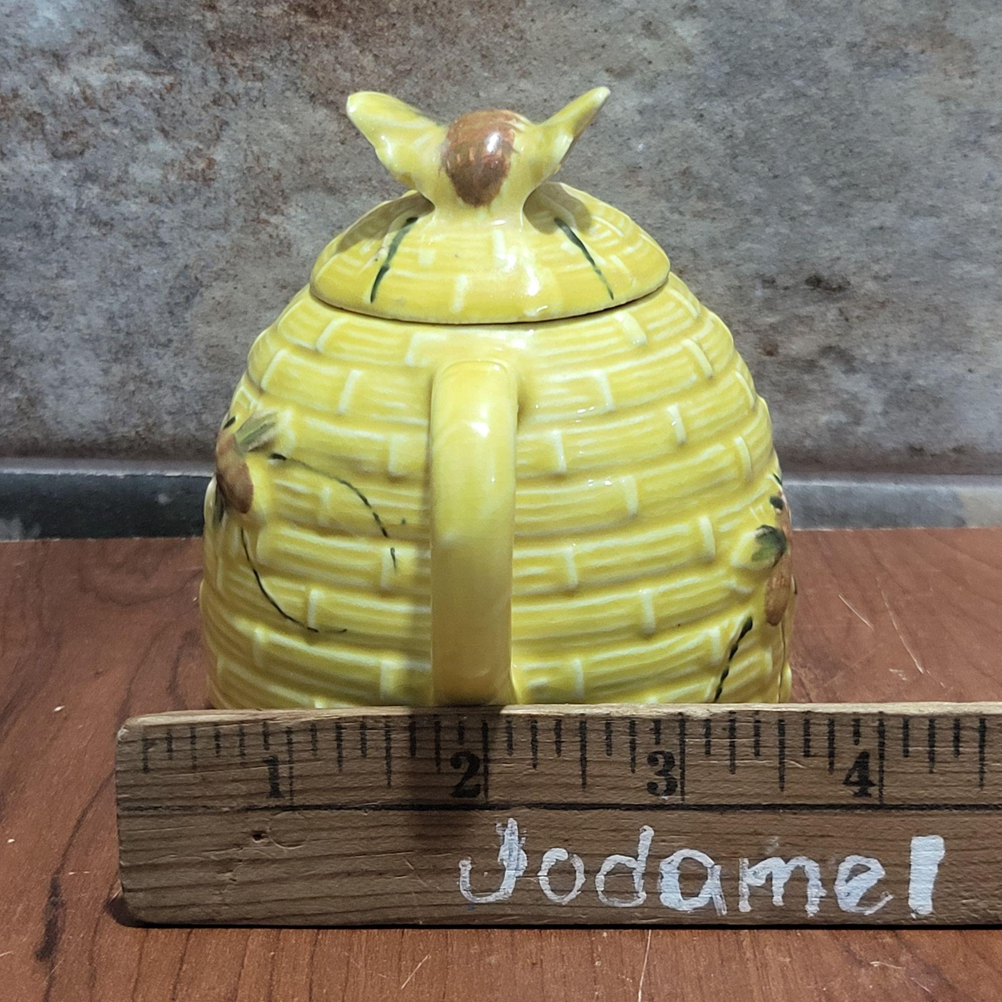 Vintage Beehive Honey Pitcher Lid Handle Ceramic Figural Bees - Etsy