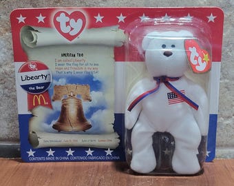 Ty マクドナルド ティーニー ビーニーベイビー リベアティ ザ ベア アメリカ国旗 ぬいぐるみ 1996年