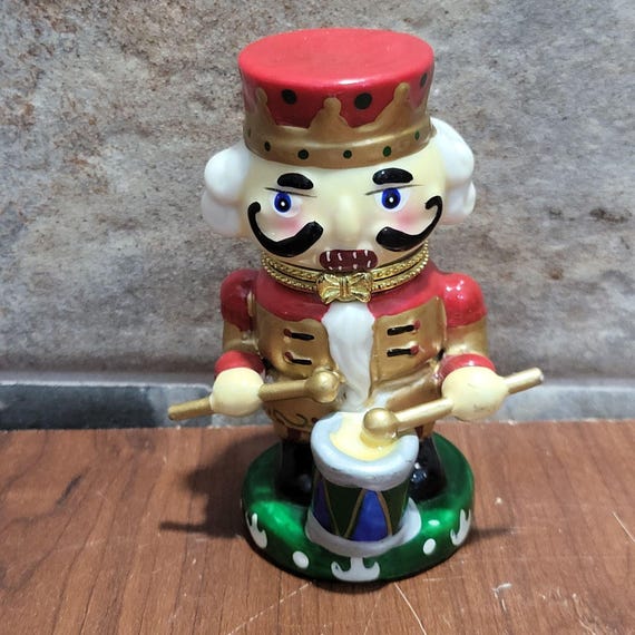 Porcelain Drummer Nutcracker Trinket Box - image 1