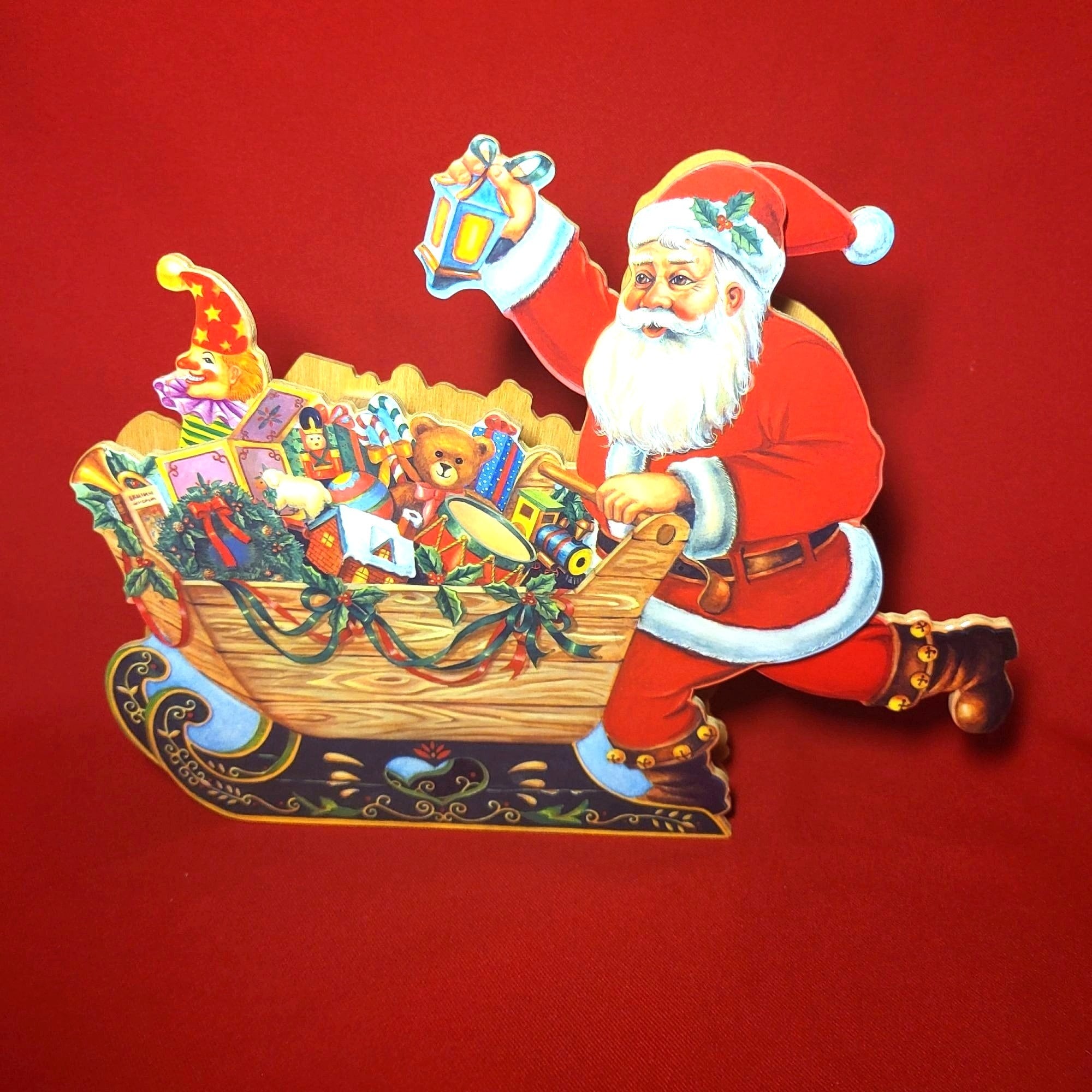 Vintage Animated Santa Claus and His Sleigh Music Box Etsy