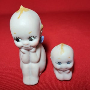 Zestaw 2 figurek dziecięcych z porcelany Vintage Lefton Japan Kewpie