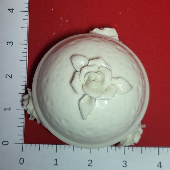 VTG Godinger Porcelain White Rose Dish & Trinket … - image 9