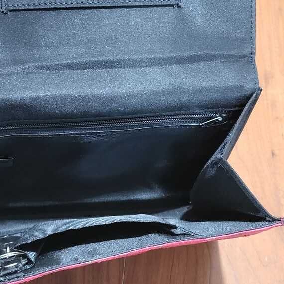 VTG Red Crossbody Wallet Bag Eyelet Stud Detail T… - image 8