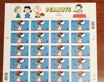 2001 Snoopy Flying Ace Stamp Plee 34c Peanuts USPS Sheet Scott 3507 20 Stamps