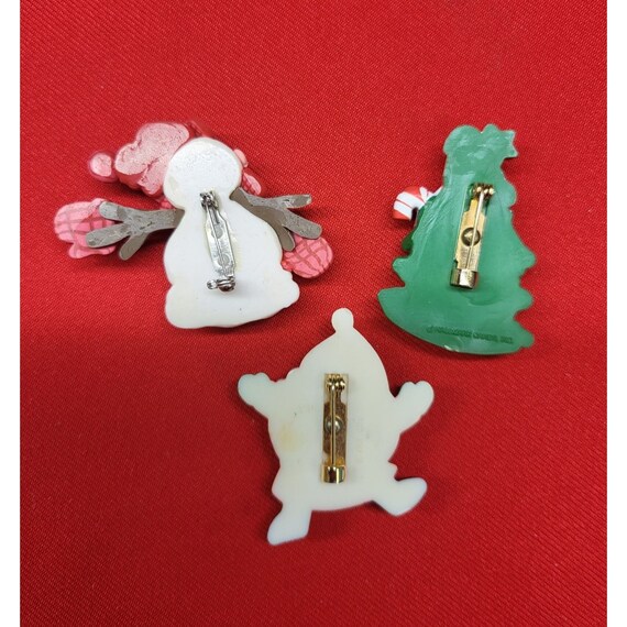 Christmas Pin Brooch Set of 3 Christmas Tree Sant… - image 3