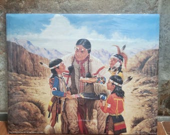 Vintage ungerahmt Geschichtenerzähler Kunstdruck Wanddekor Kenneth Freeman