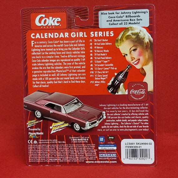 Coca Cola Johnny Lightning Calendar Girl Series Die Cast 41 Chevy