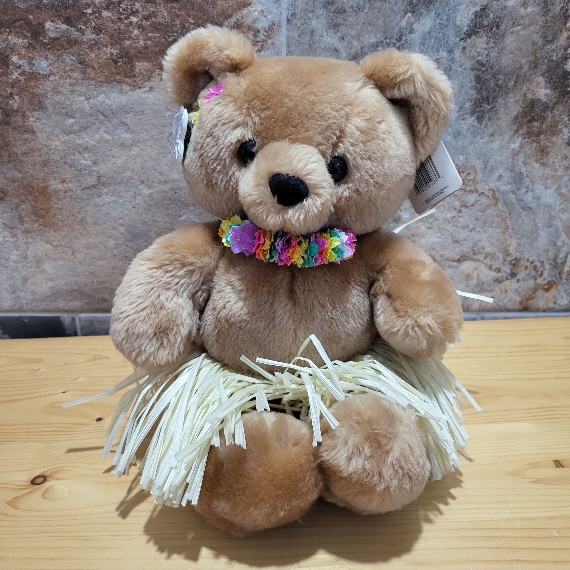 Vintage Russ Luv Pets Plush Bear: Brown Hula Hawaii Stuffed Animal