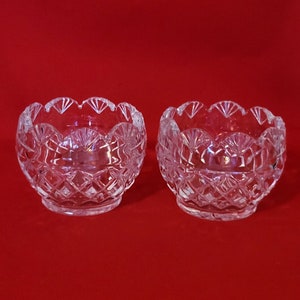 Vintage Crystal Clear Glass Bowl Dish Glassware Home Decor Set of 2