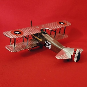 Vintage Japan Metal Die Cast Bi Wing Military Airplane
