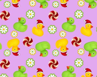Gummiente Weihnachten Musterdesign: Retro Urlaub ganz Over Printable (Digitaler Download)
