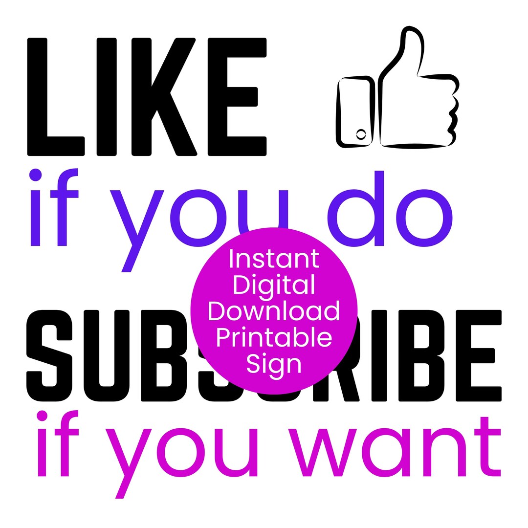 Like Subscribe Social Media Backdrop Sign (digital Download) - Etsy