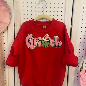 Kids Grinch, Grinchy Chenille Patch Christmas
