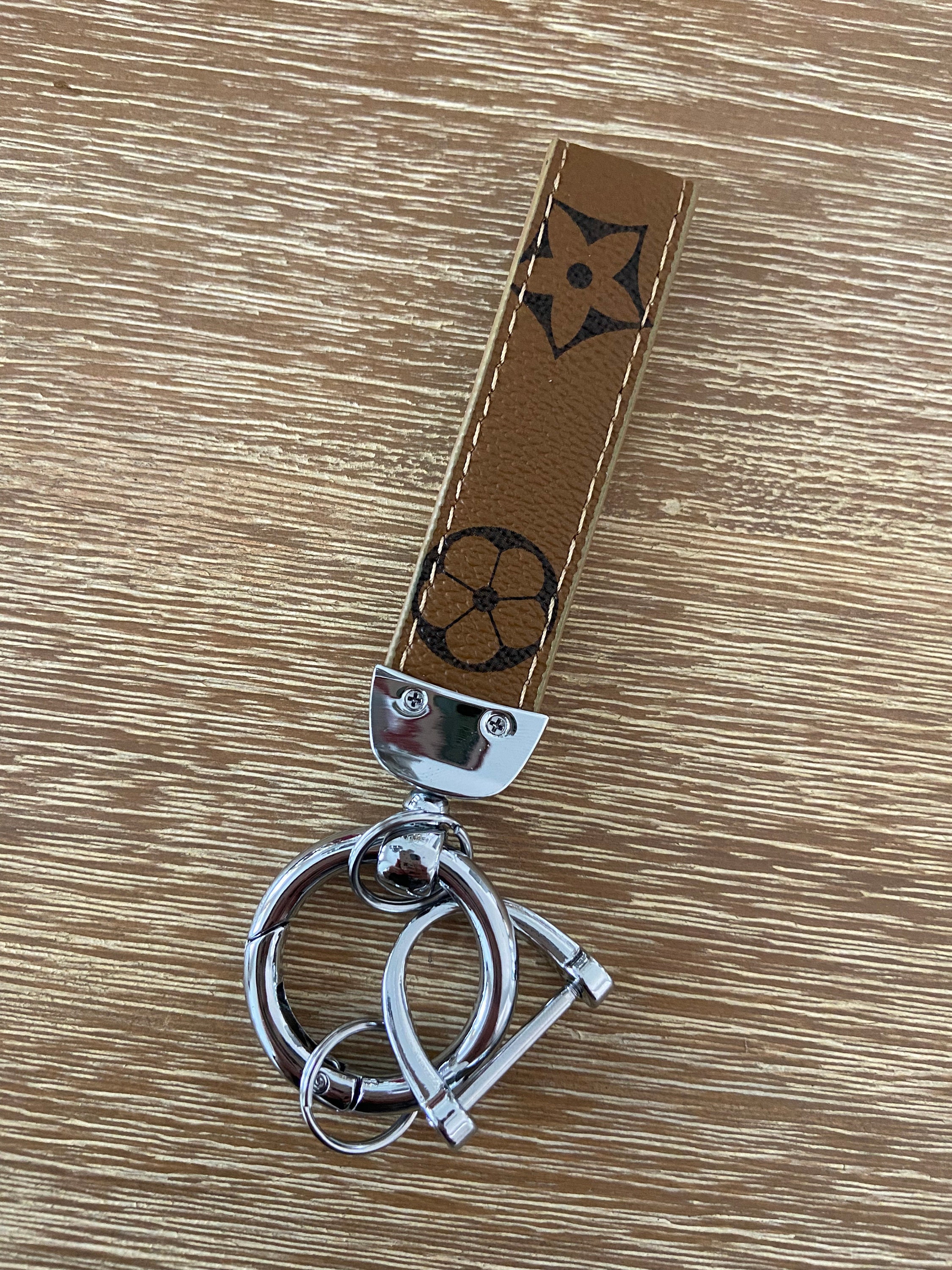 Heart shaped Keychain upcycled from authentic Louis Vuitton