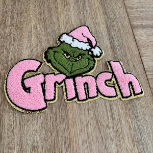 Parche de chenilla navideño del Grinch