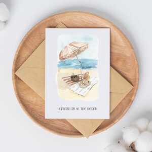 Namast&#39;ay At The Beach // Cute Tropical Beach Card // Summer Card // Blank Inside // Instant Digital Download
