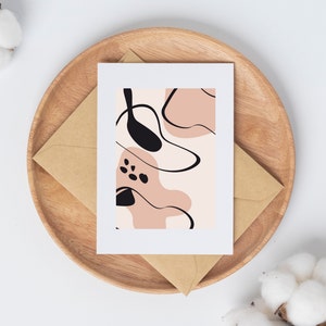 Niedliche abstrakte Karte // Ink Blot Karte // Modernes Design // Blank Inside // Instant Digital Download