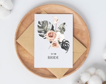 To The Bride // Floral Bridal Shower Card // Instant Digital Download // Blank Inside