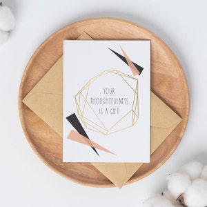La tua premurosità è un regalo // Biglietto di ringraziamento astratto Boho // Interno vuoto // Download digitale istantaneo