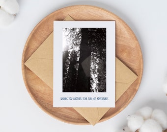 Wishing You Another Year Full of Adventures // Original Film Photo // Birthday Card // Instant Digital Download // Forest Birthday Card