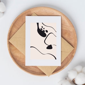 Ink Blot Card // Abstract Design // Boho Design // Instant Digital Download // Blank Inside