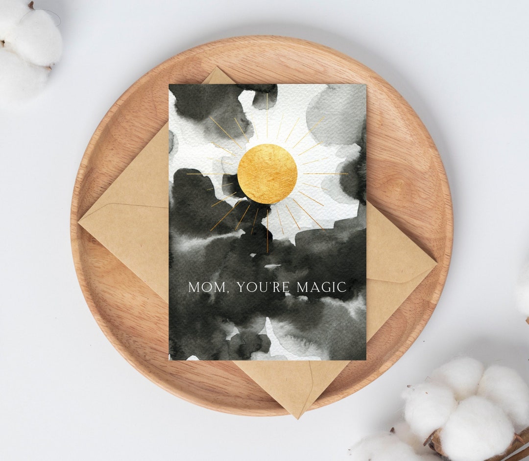 Mom, You're Magic // Sweet Mother's Day Card // Watercolor Design ...